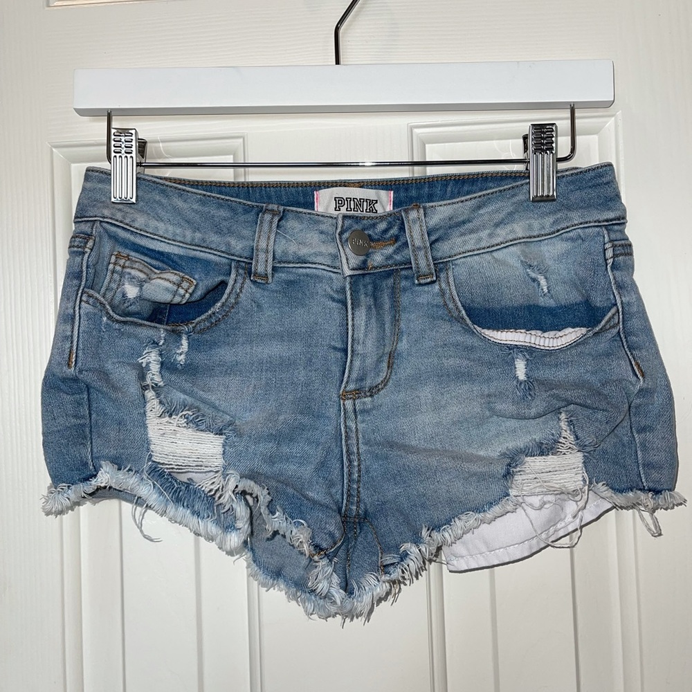 Pink Victoria secret jean shorts